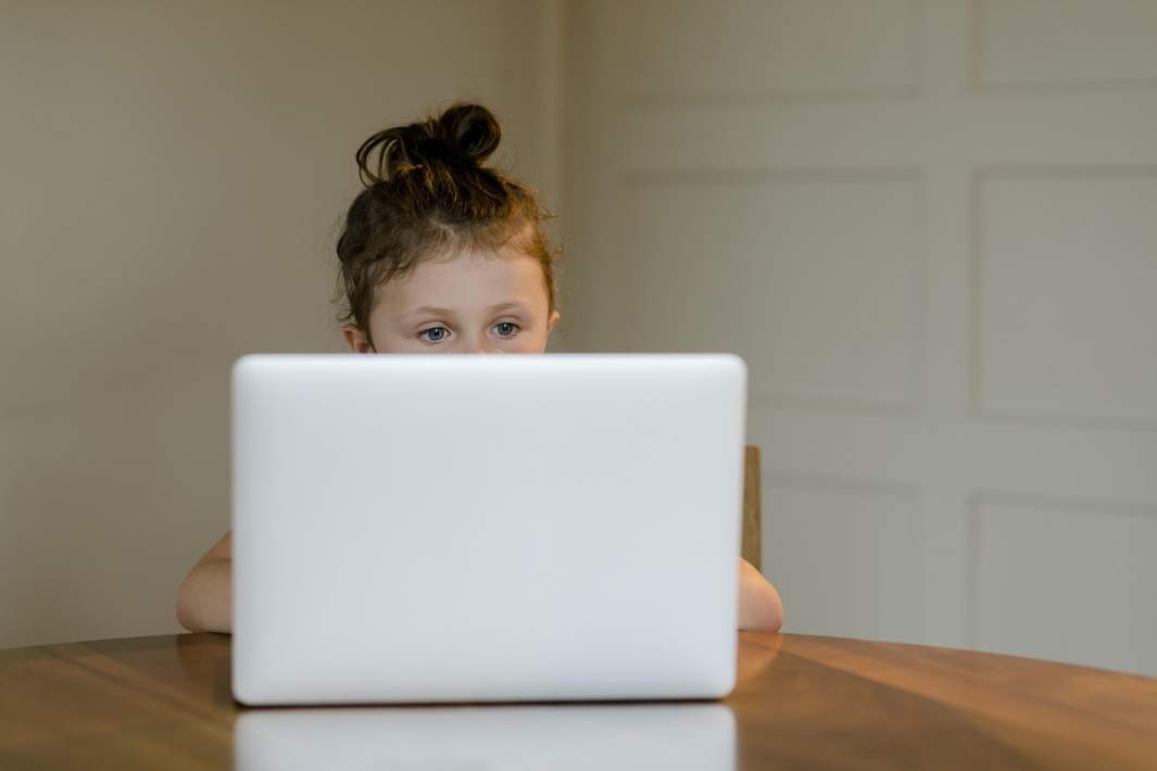 ребенок за ноутбуком
