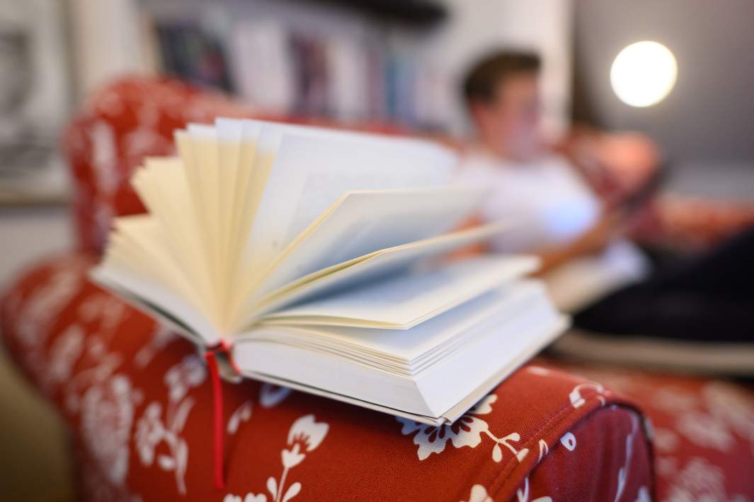 Книга на диване 