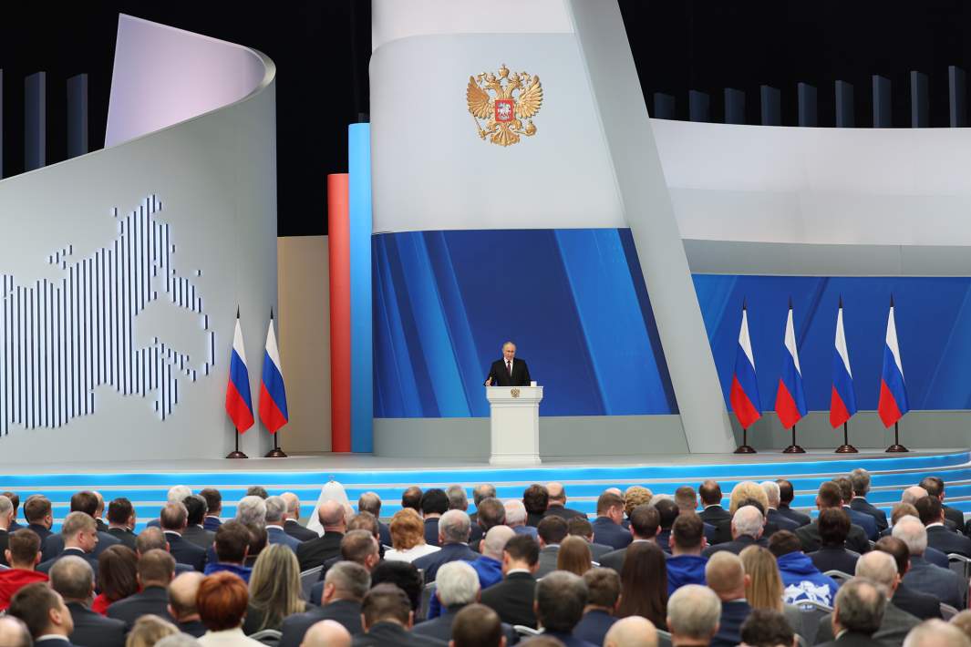 Президент РФ Владимир Путин обращается с посланием к Федеральному Собранию, 29 февраля 2024 года