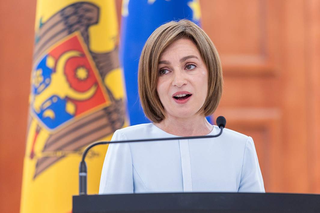 Президент Молдавии Майя Санду во время пресс-конференции