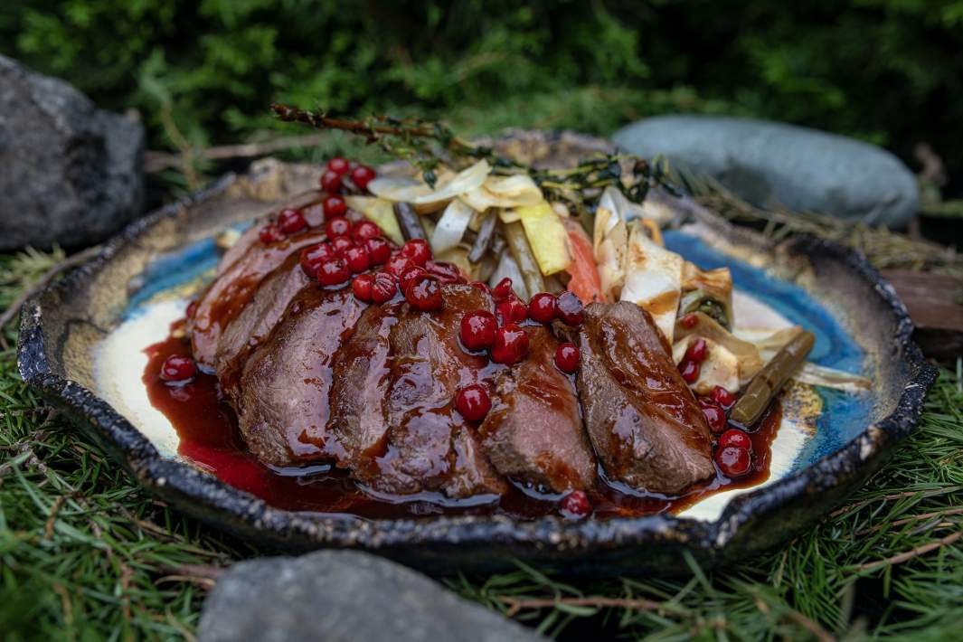 Грудка архангельского дикого гуся с овощами