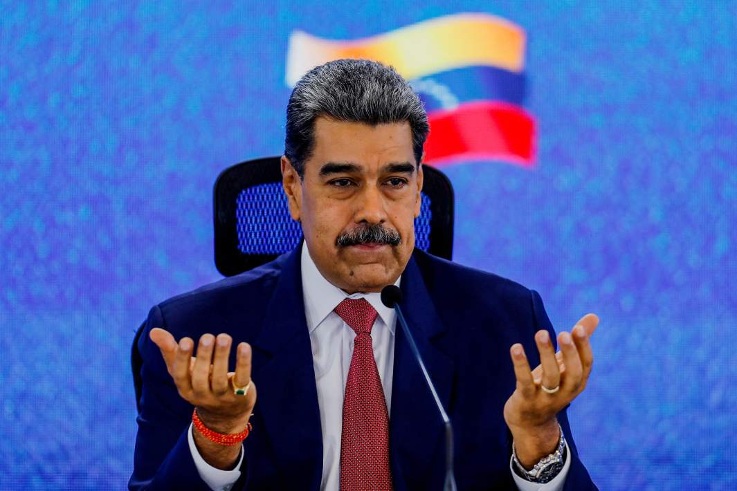 Президент Венесуэлы Николас Мадуро на пресс-конференции в Каракасе