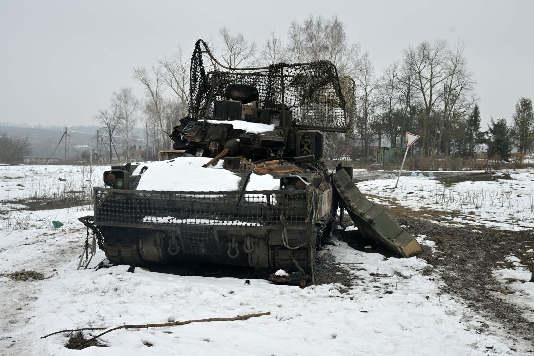 Уничтоженная боевая машины пехоты М2 "Брэдли" ВСУ
