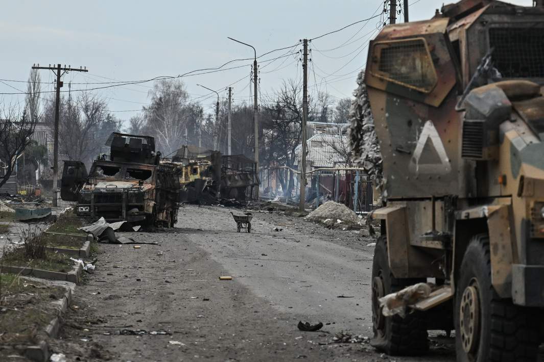 Сгоревшая колона ВСУ