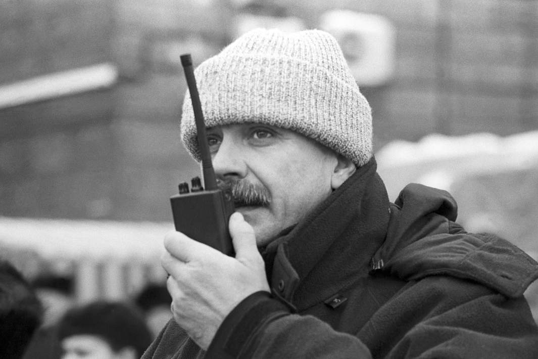 Режиссер Никита Михалков на съемочной площадке