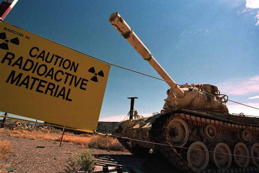 Танк М-48 на испытательном полигоне в Неваде