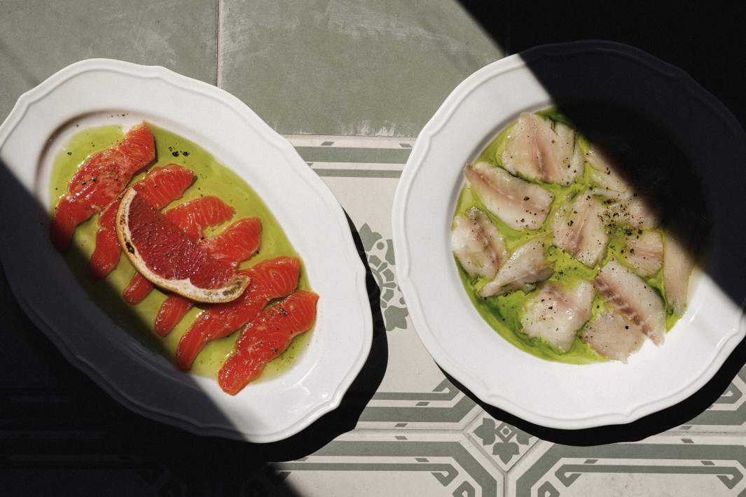 Крудо из сибаса и крудоо из лосося