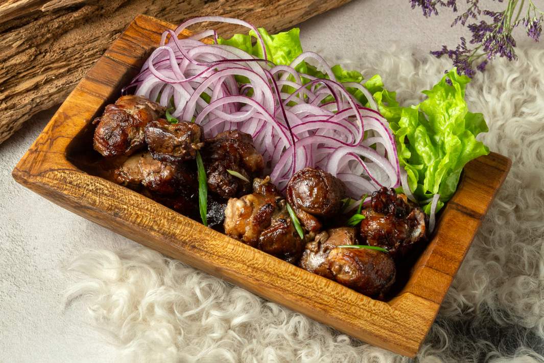 Хугабша с бараньей печенью