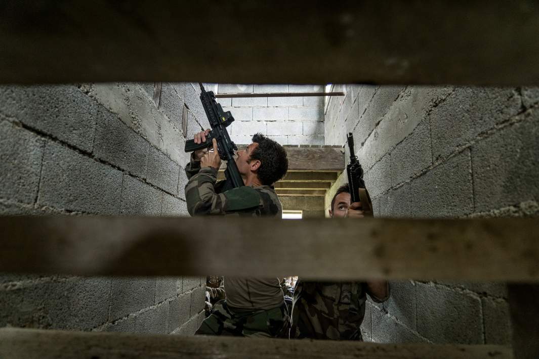 Французские солдаты на учении 