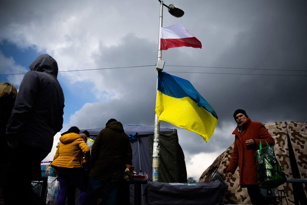 Лагерь украинских беженцев 