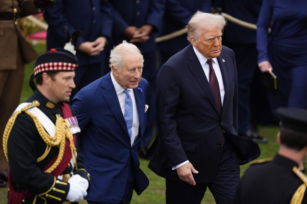 Король Великобритании Карл III и президент США Дональд Трамп в Виндзорском замке. 17 сентября 2025 года