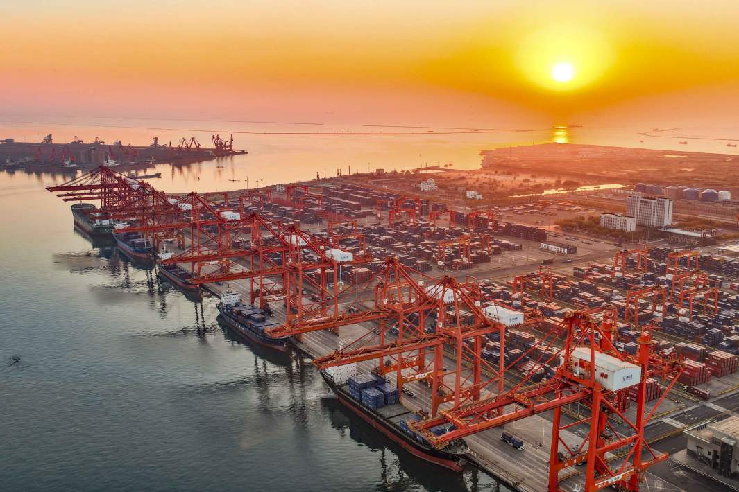 Торговый порт в Китае 