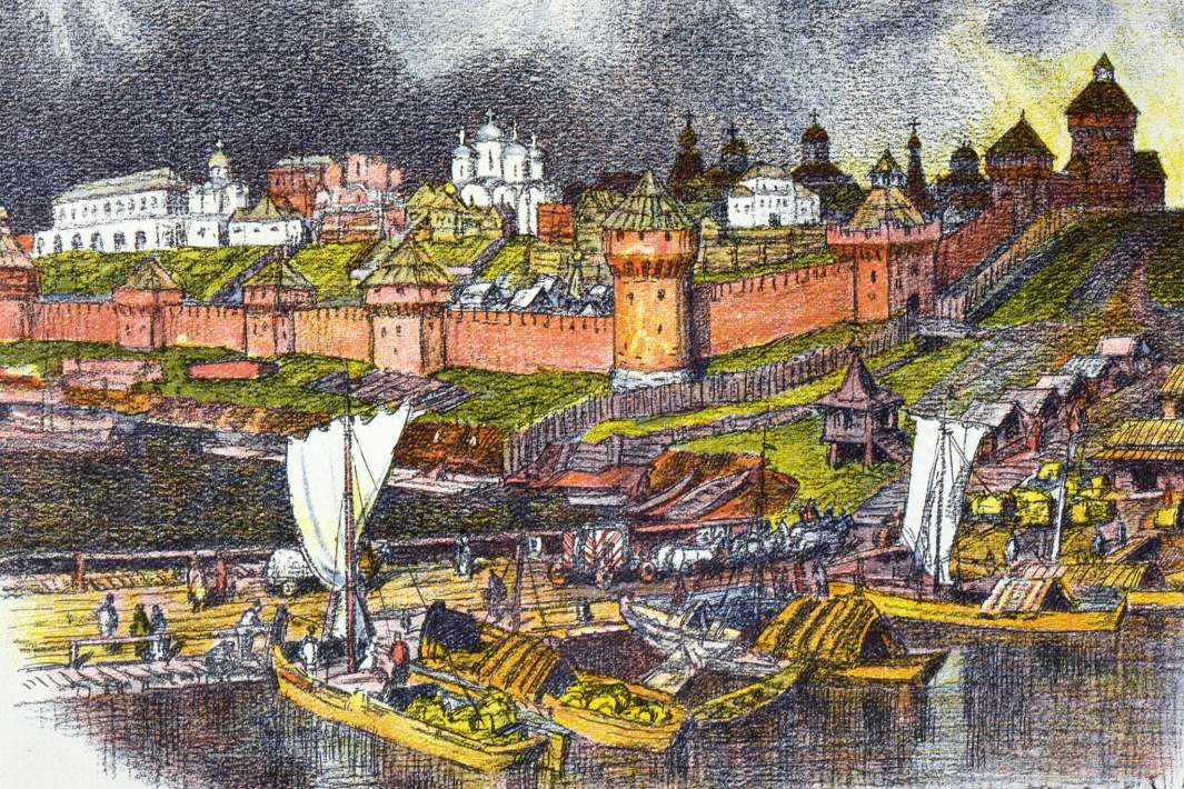 Рисунок Аполлинария Васнецова «Московский Кремль при Иване III»