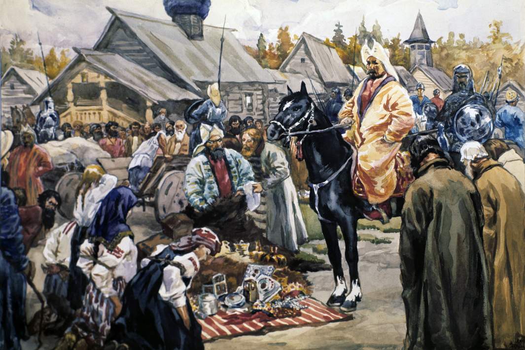 Акварель художника Сергея Иванова «Баскаки»