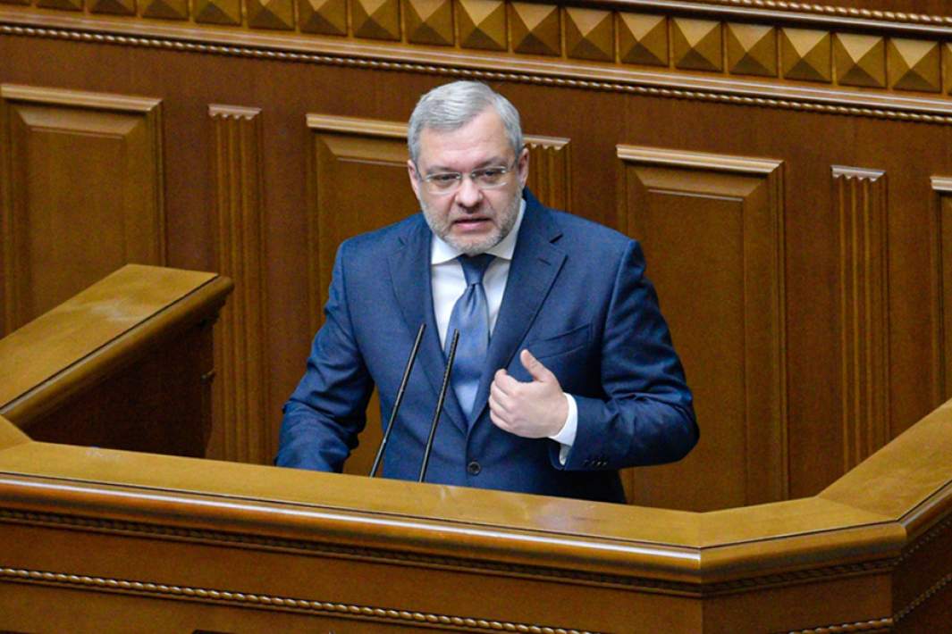 Министр энергетики Герман Галущенко выступает на заседании Верховной рады Украины. 2021 год
