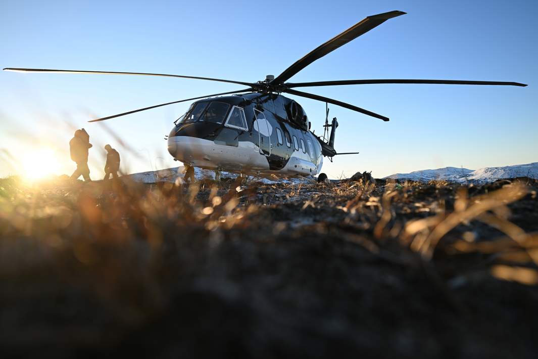 Посадка вертолета 