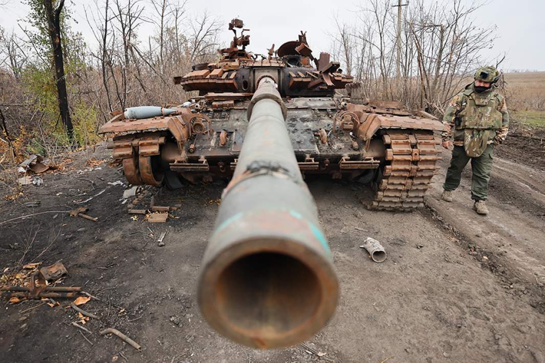 Char détruit des forces armées ukrainiennes