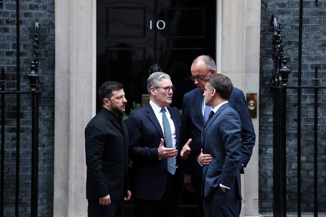 Владимир Зеленский, Кир Стармер, Фридрих Мерц и Эммануэль Макрон