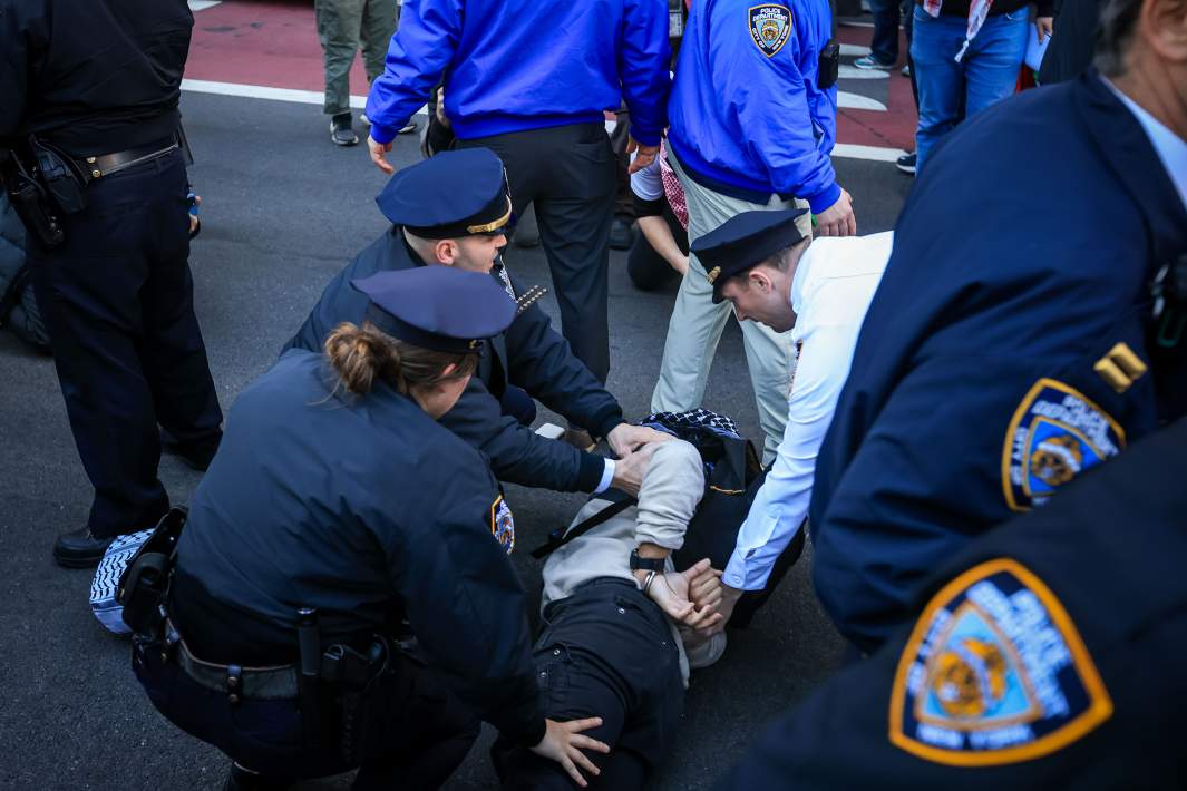 Арест участника демонстрации 