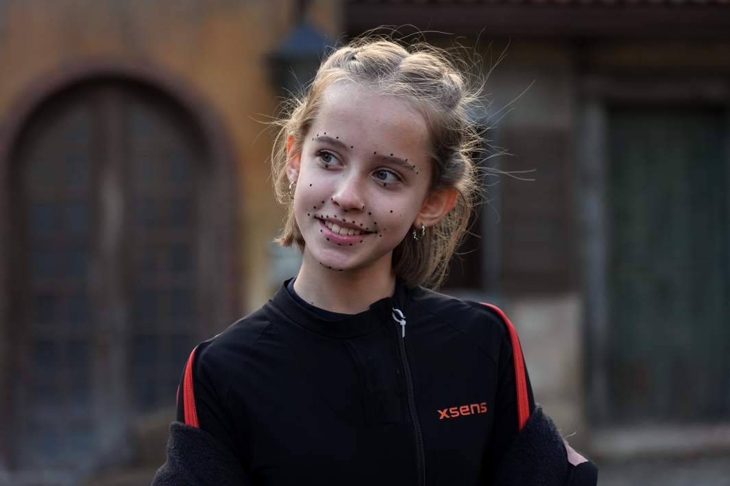 Исполнительница роли Буратино Виталия Корниенко на съемочной площадке