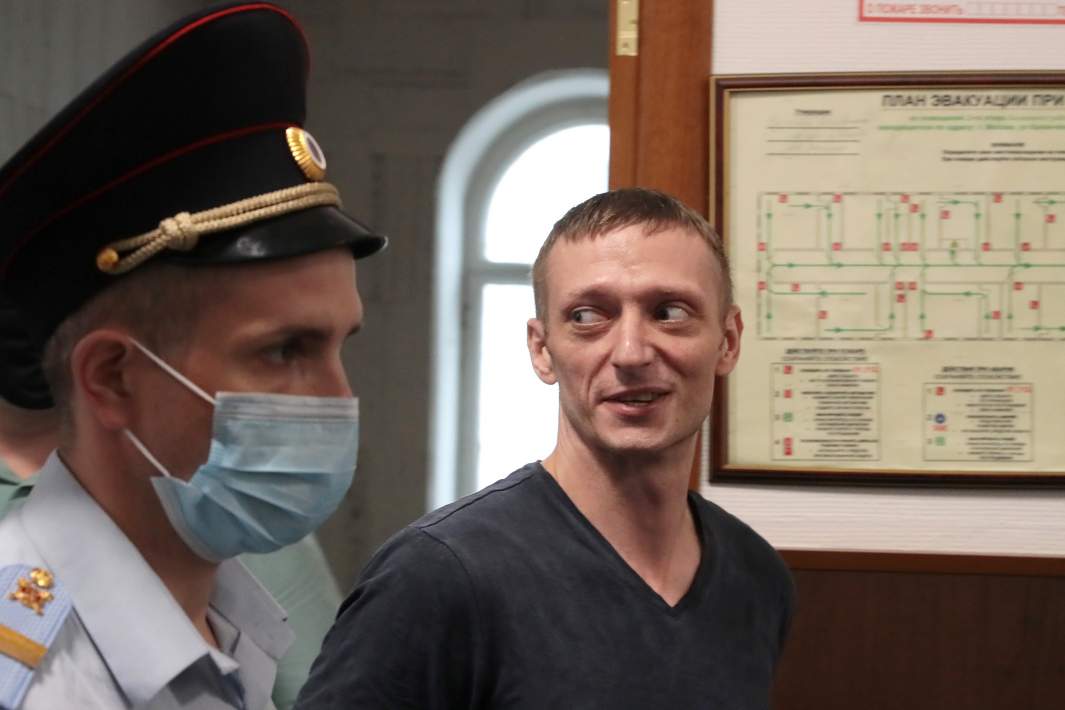 Фигурант дела экс-губернатора Хабаровского края Сергея Фургала генеральный директор ООО «Альтеза» Андрей Палей, подозреваемый в убийствах предпринимателей, в Басманном суде Москвы. 2020 год