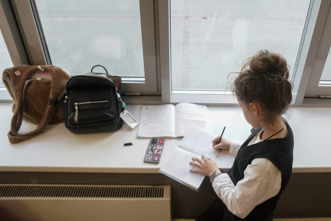 Ученица в школе 