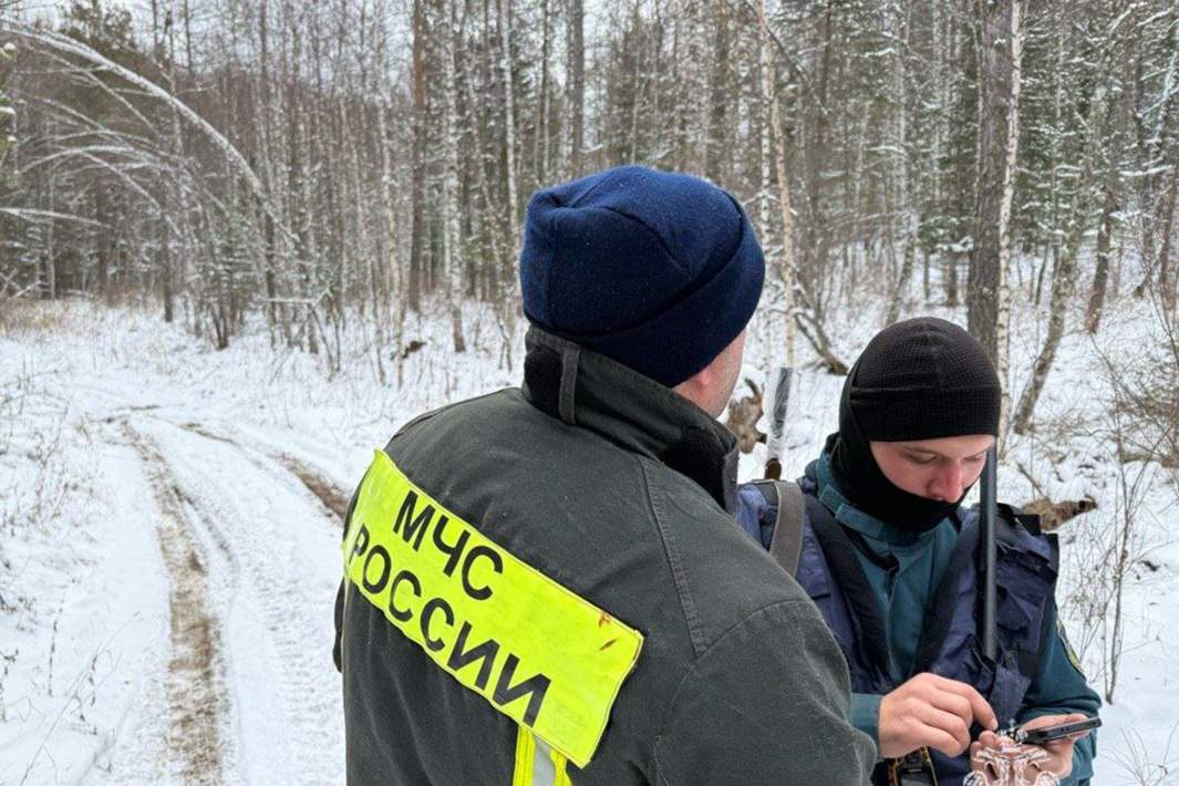 Сотрудники МЧС на месте поисковых работ 