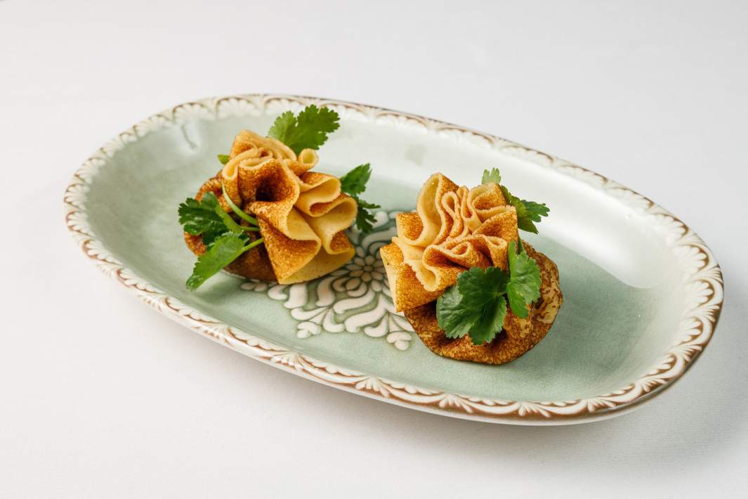 Блинные хинкали с грибами