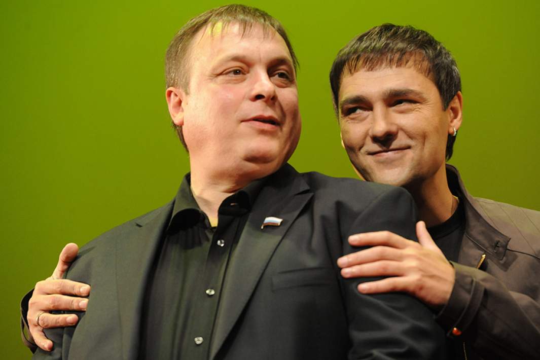 Бизнесмен Андрей Разин и певец Юрий Шатунов