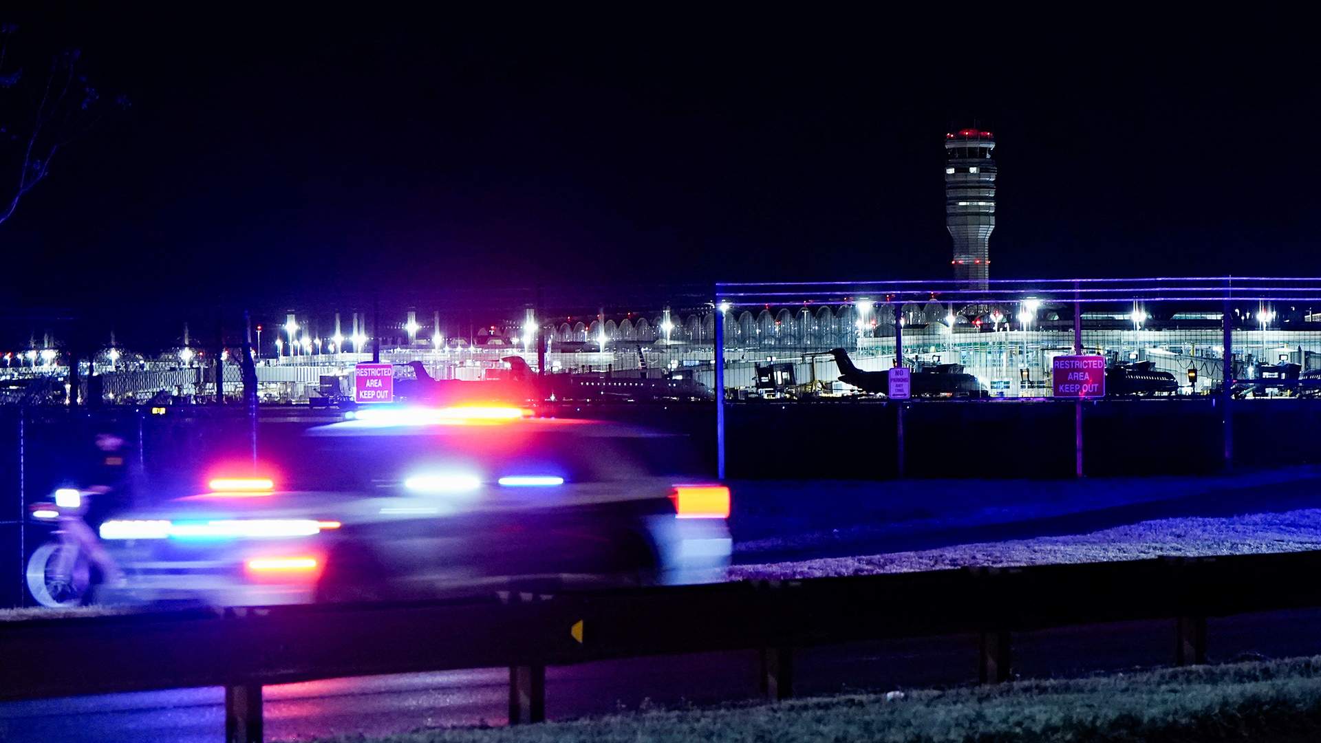 A plane crash on the Potomac River in Washington, D.C.