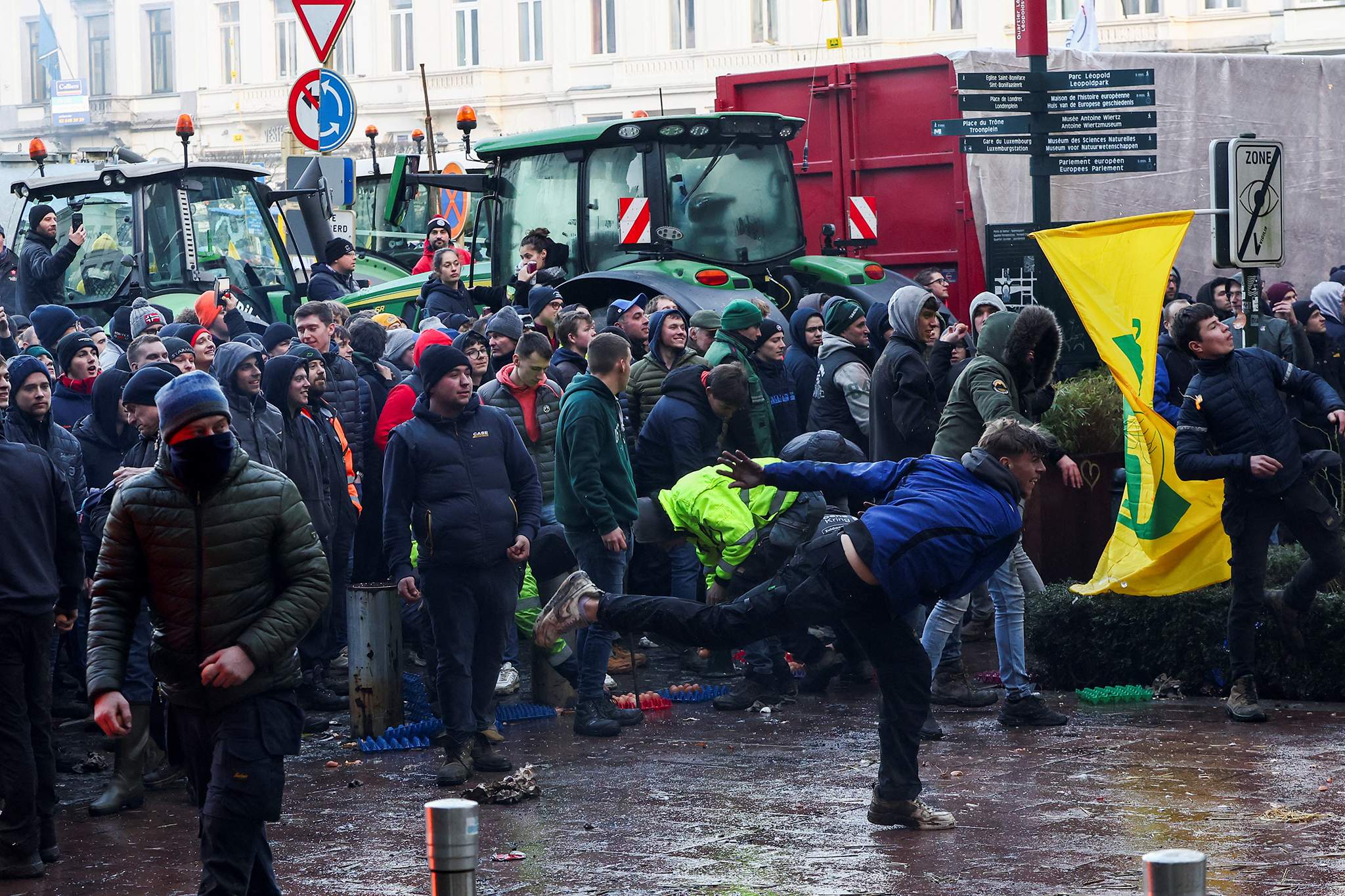 Протесты фермеров в Брюсселе