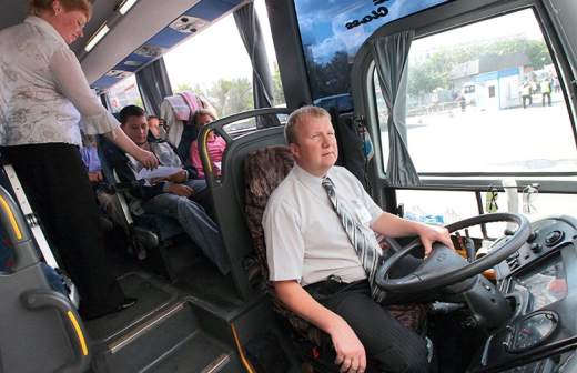 В междугороднем автобусе на Центральном автовокзале в Москве