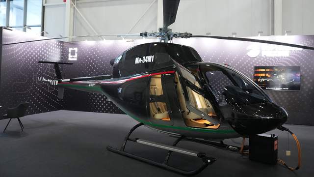 The Mi-34M1 light helicopter was presented for the first time in