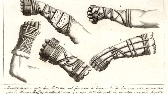 Изображение древних греческих боксерских перчаток