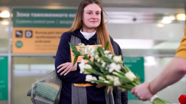 Мария Бутина в международном аэропорту Шереметьево