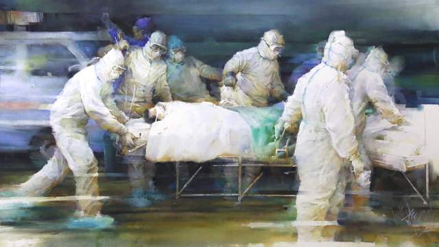 Чи Чжэньмин, «Скорость между жизнью и смертью», акварель