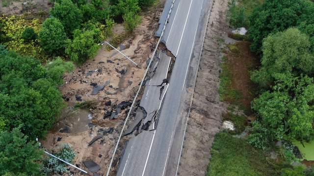 Последствия ливня в Рузе