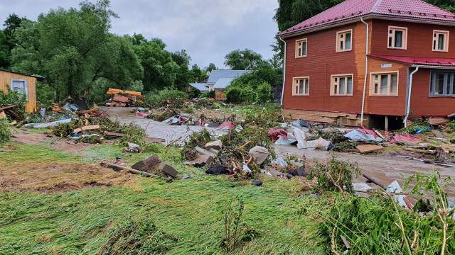 Последствия ливня в Рузе