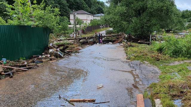 Последствия ливня в Рузе