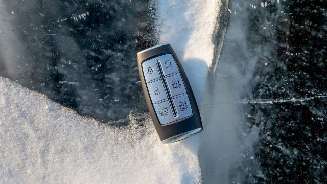 Парковкой можно управлять дистанционно, с помощью кнопок на брелке