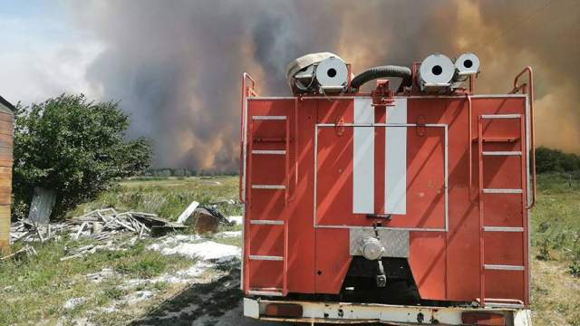 Сотрудники МЧС тушат лесной пожар в Челябинской области