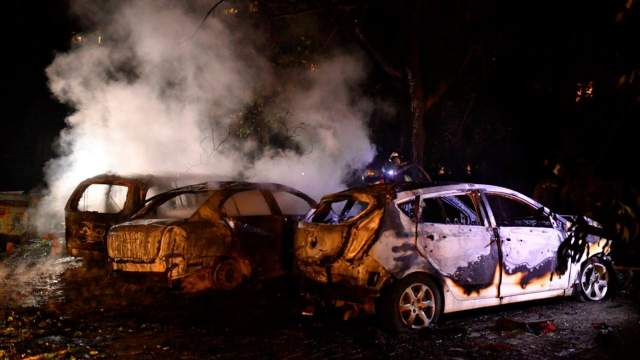 Авто после тушения пожара