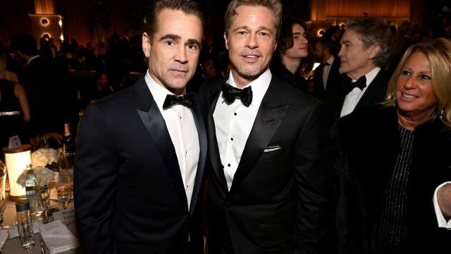 Colin Farrell and Brad Pitt celebrate the 80th Annual Golden Globe Awards with Moët And Chandon at The Beverly Hilton