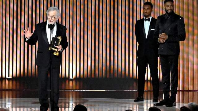 Best Director, Steven Spielberg, The Fabelmans onstage at the 80th Annual Golden Globe Awards® at the Beverly Hilton in Beverly Hills