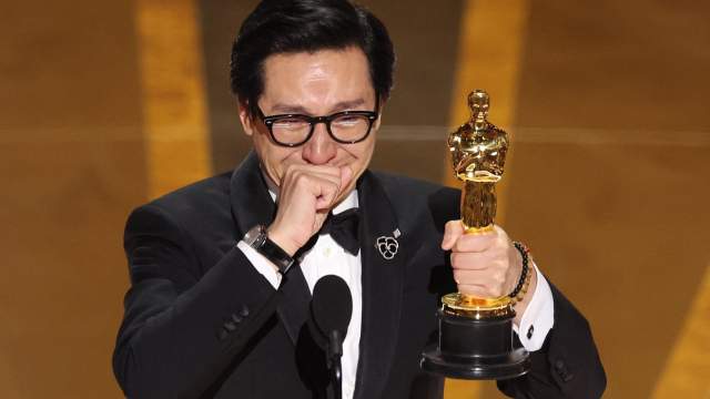 Ke Huy Quan wins the Oscar for Best Supporting Actor for "Everything Everywhere All at Once" during the Oscars show at the 95th Academy Awards in Hollywood