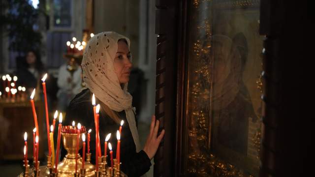 Пасхальная служба в храме Космы и Дамиана