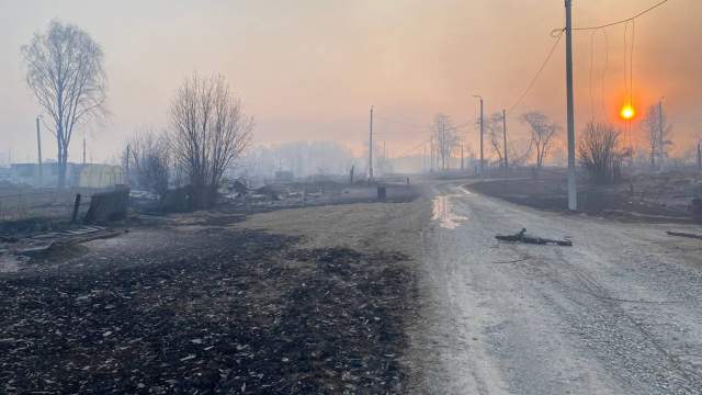 Последствия пожара в поселке Сосьва