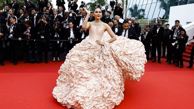 The 76th Cannes Film Festival - Opening ceremony and screening of the film "Jeanne du Barry" Out of competition - Red Carpet arrivals - Cannes, France, May 16, 2023. Araya Hargate poses. REUTERS/Eric Gaillard