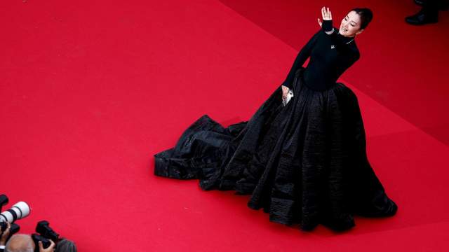 The 76th Cannes Film Festival - Opening ceremony and screening of the film "Jeanne du Barry" Out of competition - Red Carpet arrivals - Cannes, France, May 16, 2023. Gong Li poses. REUTERS/Gonzalo Fuentes