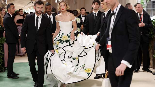 Gigi Hadid poses at the Met Gala